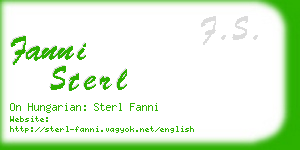 fanni sterl business card